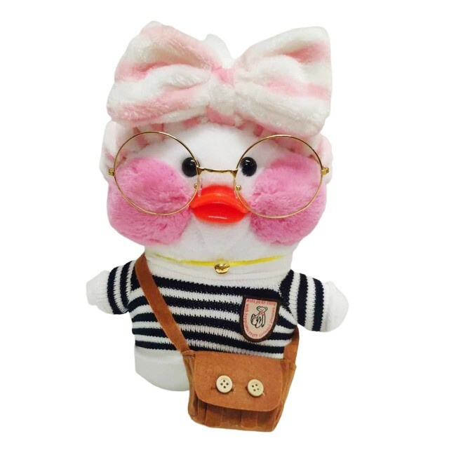 Утка мягкая игрушка / Плюшевая уточка lalafanfan duck / Утенок в очках ...