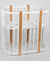 Детская кроватка трансформер SoftSpace Eco 5в1, 120х60 см, 85х60 см, Береза, цвет Белый/Бук. Спонсорские товары