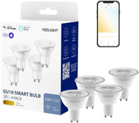 Умная лампочка Yeelight LED Smart Bulb W1 Dimmable 4-Pack (GU10) (YLDP004). Спонсорские товары