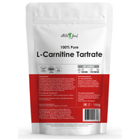 Л-Карнитин Тартрат для похудения, жиросжигания, выносливости, работоспособности Atletic Food 100% Pure L-Carnitine Tartrate 100 г, натуральный, чистый без добавок. Спонсорские товары