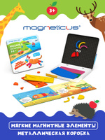Магнитная мозаика Животные в металлической коробке/развивающая настольная игра для детей/дорожные игры/Magneticus MZT-59. Спонсорские товары