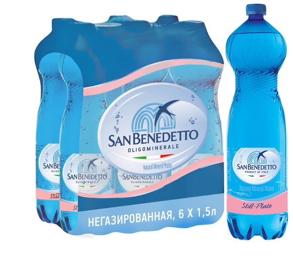 Вода Минеральная SAN BENEDETTO Негазированная 1500мл. 6шт - купить с ...