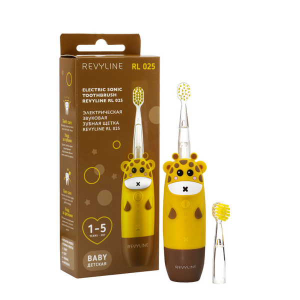 Детская звуковая электрическая зубная щётка Revyline RL 025 Yellow ...