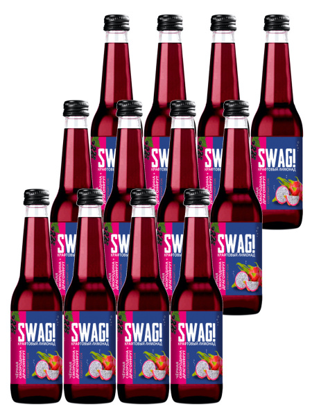 Крафтовый лимонад SWAG! (Сваг!) Черная смородина-Драгонфрут 12 шт. по 0 ...