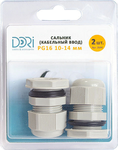 Кабельный ввод (сальник) DORI PG16 (10-14 мм, IP54) 2 шт. - купить по ...