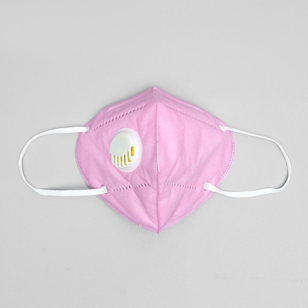 Маска респираторная Safety, 6-ти слойная, с клапаном, розовая, 2 штуки ...