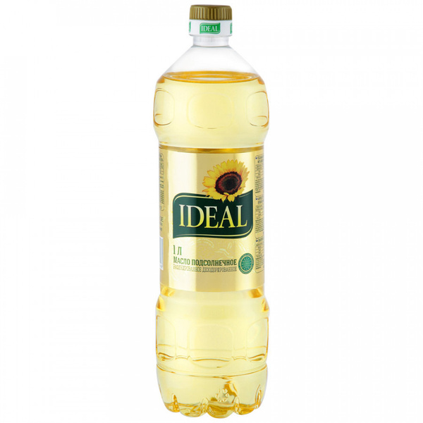 Масло подсолнечное Ideal рафинированное дезодорированное, 1 л - купить ...
