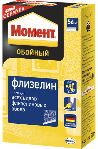 Клей для обоев Момент Момент Флизелин Обойный, 470 г. - купить по ...