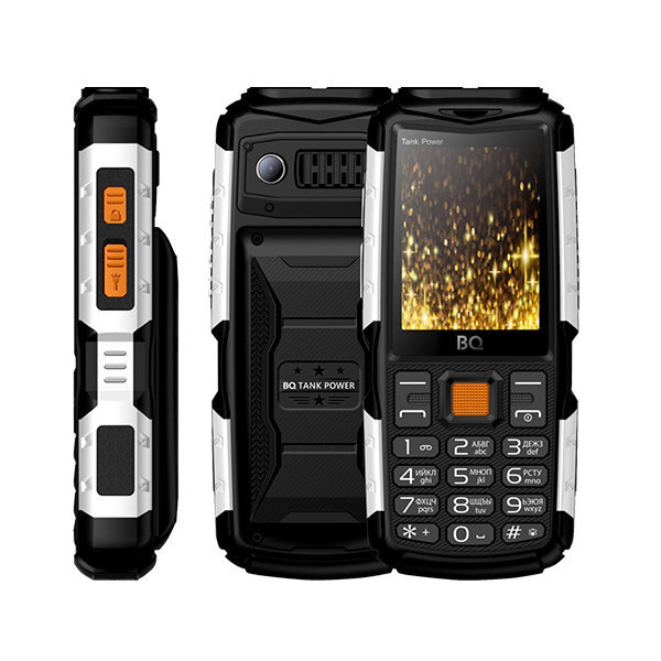 Мобильный телефон BQ BQ-2430 Tank Power, черный, серебристый - купить ...