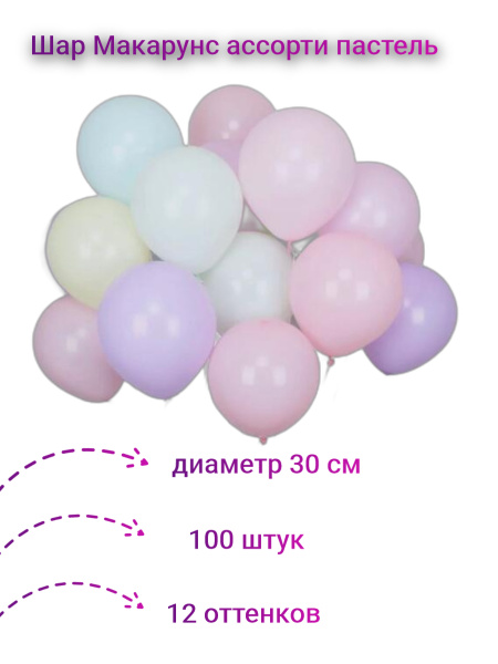 Воздушные шары "Макарунс" 100 шт/30 см - купить по выгодной цене в ...