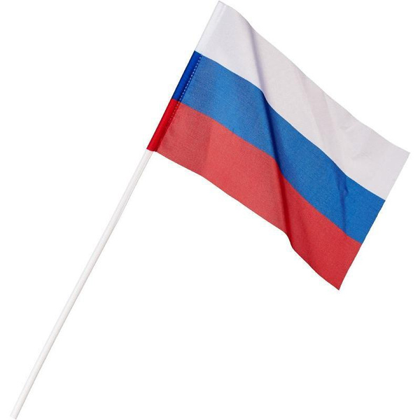Флаг РФ России с ручкой, 15х23 см - купить с доставкой по выгодным ...
