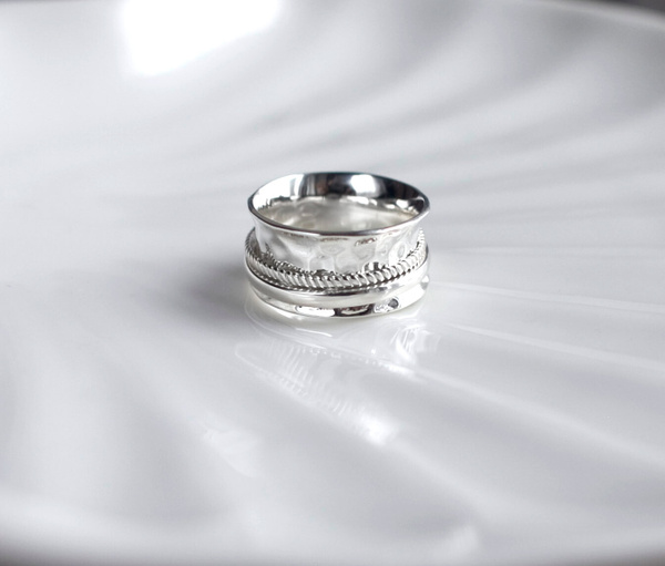 JAM Jewelry Кольцо Кольцоспиннер серебряное с крутящимися колечками