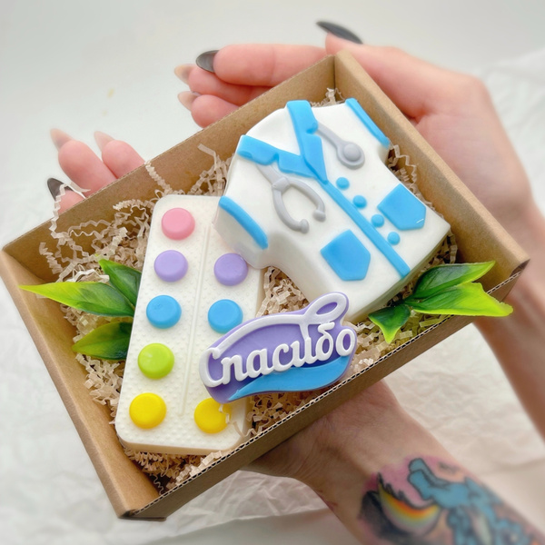 Набор мыла "Подарок врачу, лазурь" 1шт./ Magic Benefit Soap / подарок ...