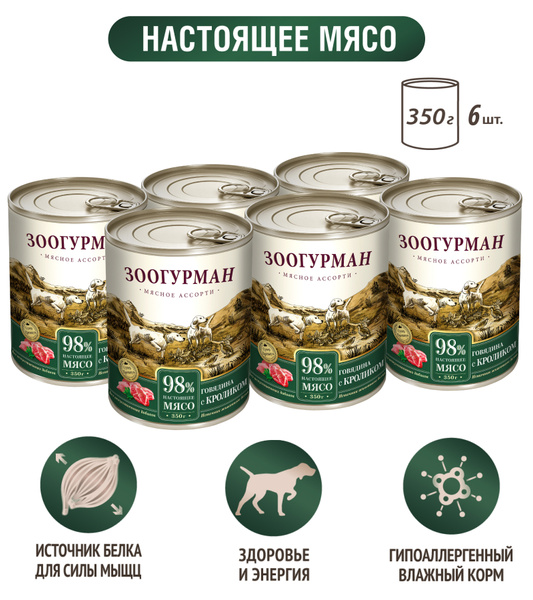 Влажный корм для собак Зоогурман консервированный "Мясное ассорти ...