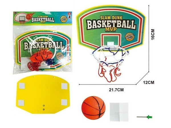 Баскетбольное кольцо с мячом 8 см 1TOY, для дома, улицы и офиса, на ...