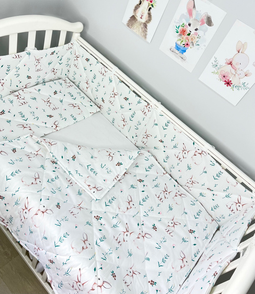 Бортики стеганные плоские, комплект бортиков в кроватку, защитный ...