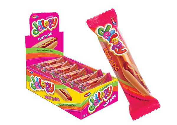 Мармелад жевательный Jellopy хот дог, 24 уп., 480 гр - купить с ...