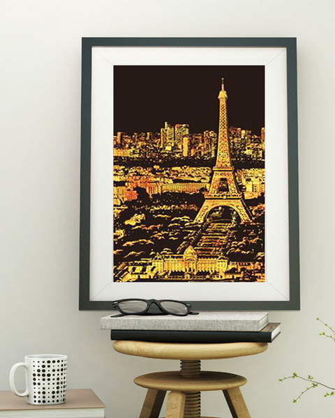 Раскраска гравюра в стиле граттаж картина Париж - купить с доставкой по ...