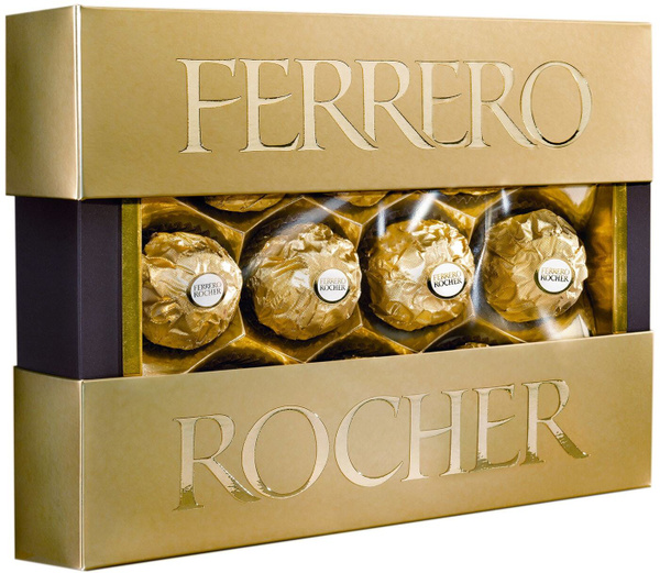 Конфеты Ferrero Rocher хрустящие из молочного шоколада 125г 3 шт купить ...