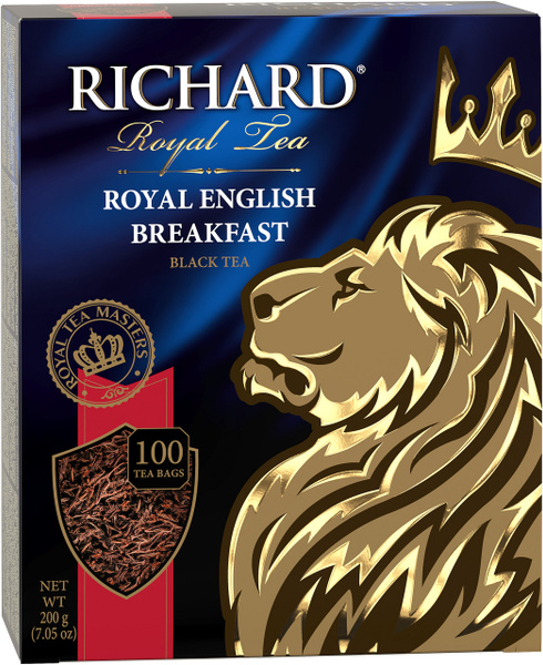 Чай Richard Royal English Breakfast черный (2г x 100шт), 200г - купить ...