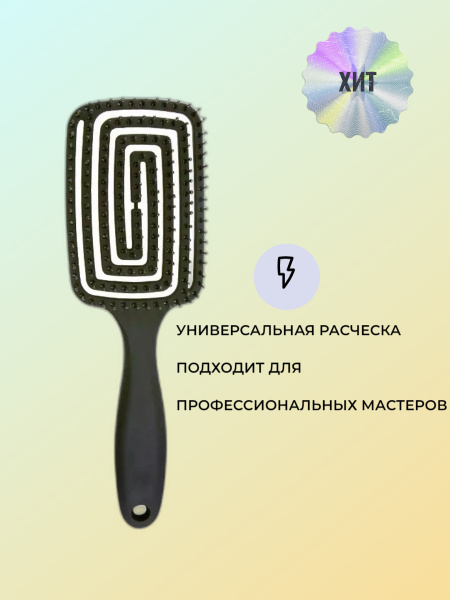 Расческа-щетка массажная для укладки волос черная Лабиринт - купить с ...