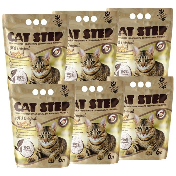 Cat Step Tofu Original Наполнитель растительный комкующийся 6х6л ...