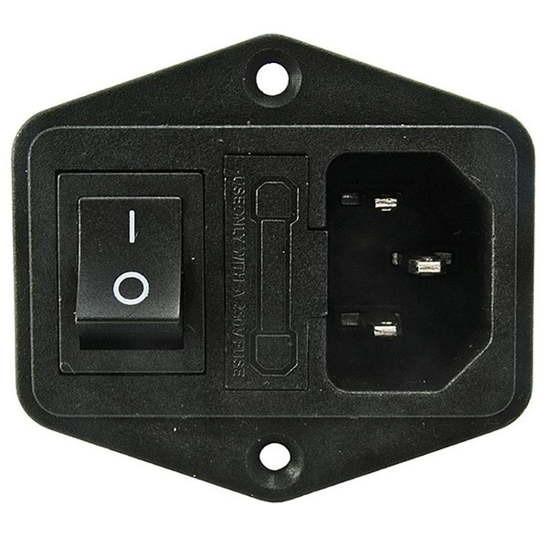 AC-014 Разъем питания 220В гнездо на панель - купить с доставкой по ...