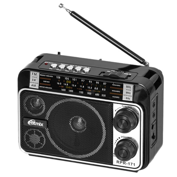 Радиоприемник Ritmix RPR-171 (FM/AM/SW/USB/MicroSD/AUX) чёрный купить ...
