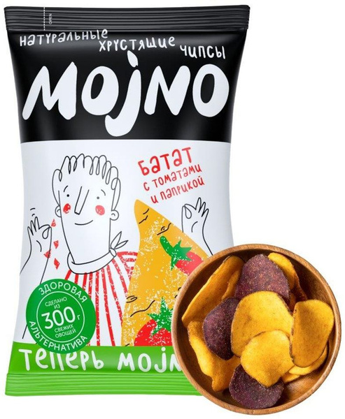 Чипсы MOjNO Батат с томатами и паприкой 75г - купить с доставкой по ...