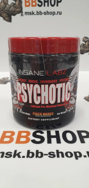Insane Labz Psychotic Предтрен Психотик (220г), персик и манго ...
