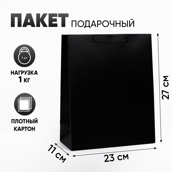 Подарочный пакет бумажный однотонный ламинированный, упаковка для ...