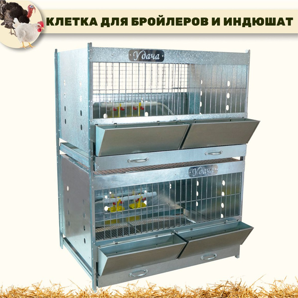 Клетка для бройлеров 60 голов (3 яруса 6 секций) ККБ-60-3я