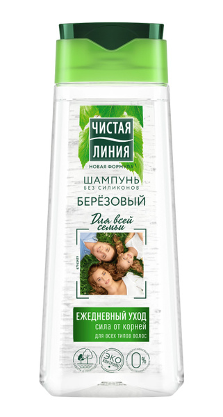 Чистая Линия Для всей семьи Берёзовый Шампунь для волос женский и ...