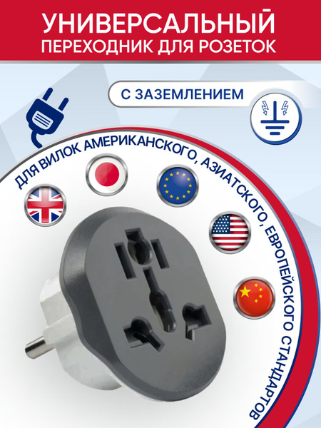 Переходник для розетки универсальный всех типов розеток с Китайской(Cn ...