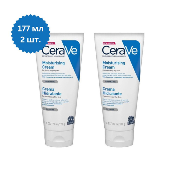 CeraVe Крем увлажняющий для сухой и очень сухой кожи лица и тела, 177 ...