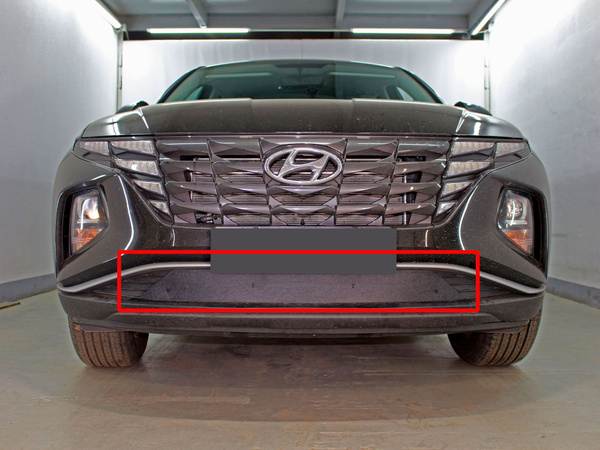 Зимняя заглушка радиатора на стяжке низ Hyundai Tucson (2020-н.в ...