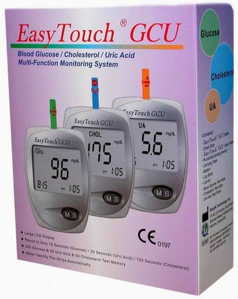 Глюкометр EasyTouch GCU Анализатор крови 3 в 1/глюкоза, холестерин ...
