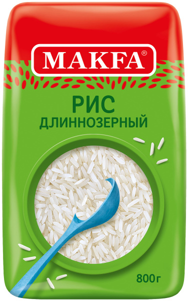 Рис длиннозерный MAKFA шлифованный 1-й сорт, 800 г / Рисовая крупа ...