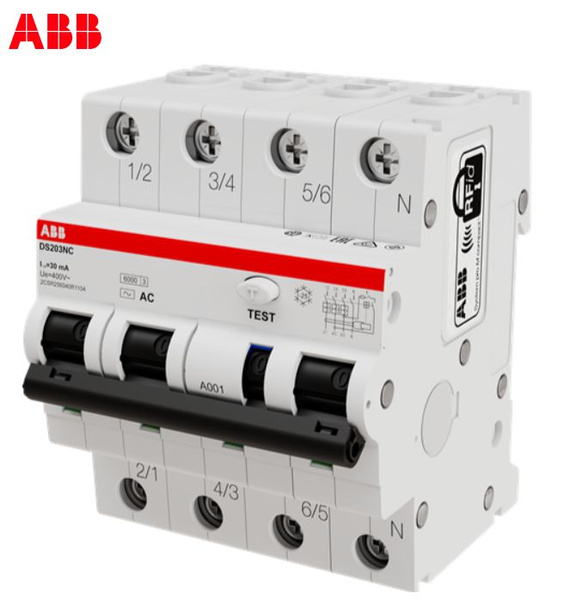 Дифференциальный автомат ABB DS203NC 4P 20A 30мА, AC купить по низкой ...