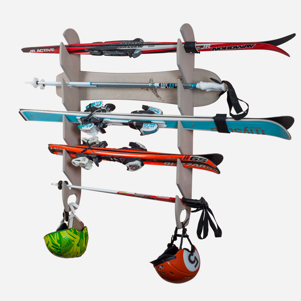Крепление для лыж на стену Ski-5.2H Выбеленное дерево купить по ...