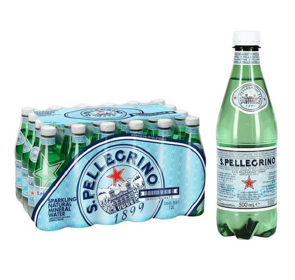 Вода San Pellegrino / Сан Пеллегрино 0.5 литра, газ, пэт, 24 шт. в уп ...