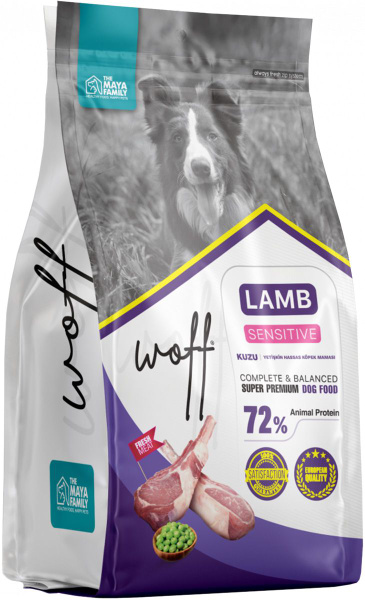 Сухой корм WOFF SENSITIVE ADULT DOG LAMB для взрослых собак с ...