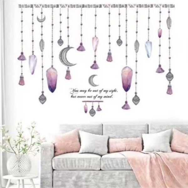 Наклейка пластик интерьерная цветная "Кристаллы и бахрома" 60х90 см ...