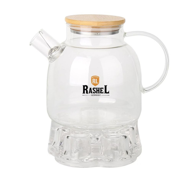 Заварочный чайник стекло боросиликатное Rashel 1 литр, подставка ...