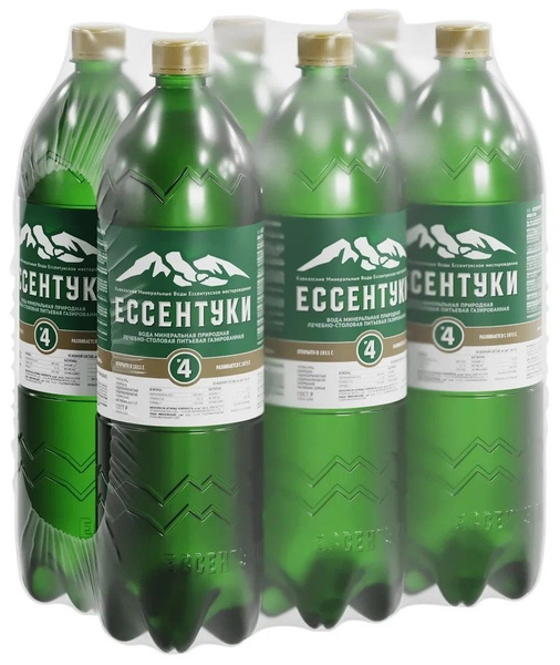 Вода минеральная Ессентуки №4 Лечебно-Столовая газированная 1,5 л х 6 ...