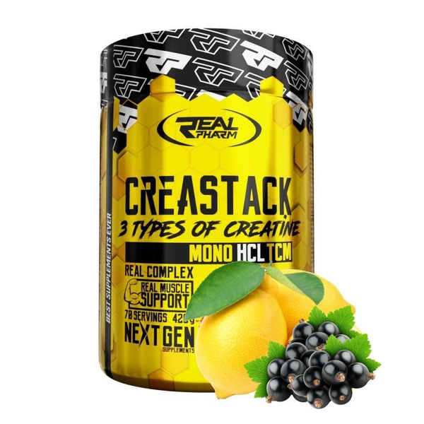 Креатиновый комплекс Real Pharm Crea Stack, порошок 420г (Смородина ...