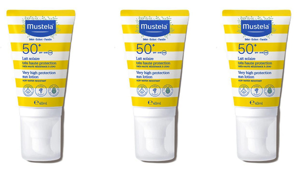 Mustela SPF 50 Лосьон для загара для младенцев и детей 40 млх 3 шт ...