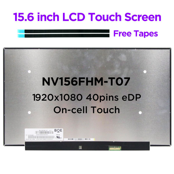 Pantalla Táctil LCD 15.6 Pulgadas Para Lenovo - Modelo NV156FHM T07, Full HD 1920x1080, Relación 16:9