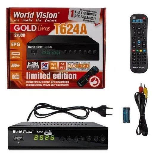 ТВ-ресивер World Vision T624A, черный купить по выгодной цене в ...