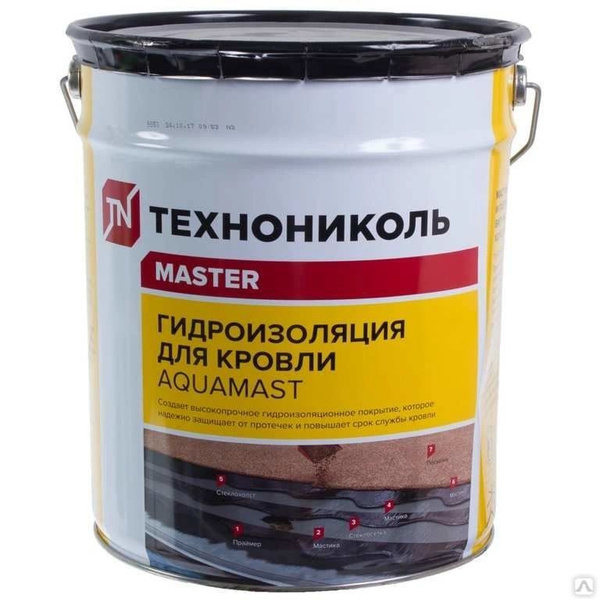 Мастика Технониколь AquaMast, для гидроизоляции кровли, битумно ...